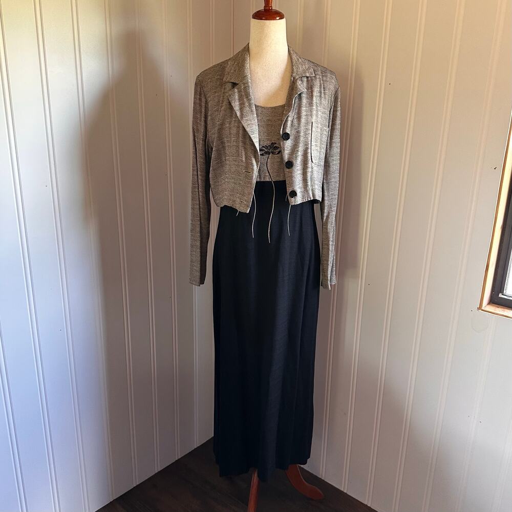Vintage 90s Twee Maxi Dress Set 8